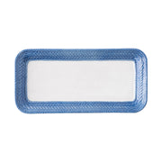 From our Le Panier Collection - Inspired by the French basket weave often found in equestrian and nautical traditions, this tray is trimmed with a beautifully hand-painted Delft Blue herringbone band. Ideal for both host and hostess, it can house spectacles on a desktop or display homemade truffles for dessert.