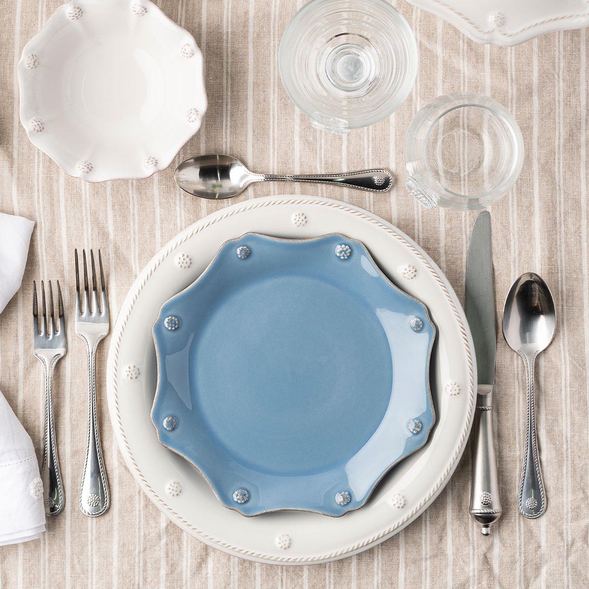 Berry & Thread Scallop Salad Plate - Chambray from Juliska. – Shop