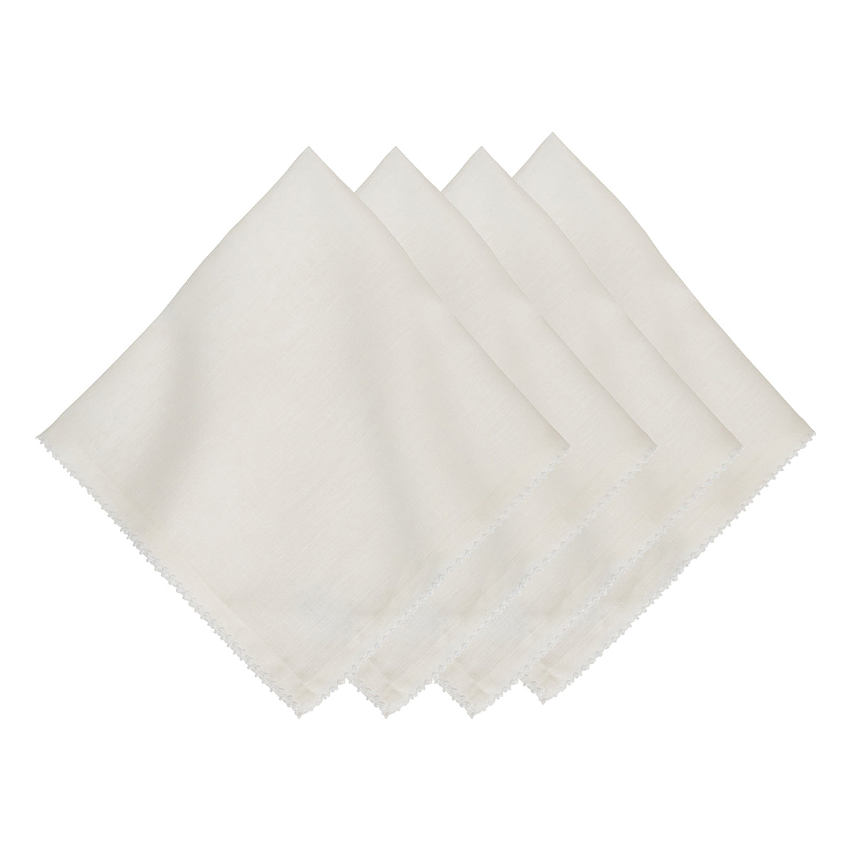 Berry Scallop Napkin Set/4 - White - White