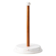 Whitewash-glazed paper towel holder, decorated with our subtle thread and berries motif, complete with wooden spool center. A nod to our signature Bohemian glassware collection, this is a practical instrument there for dribbles on the countertop or surprise spills while cooking.