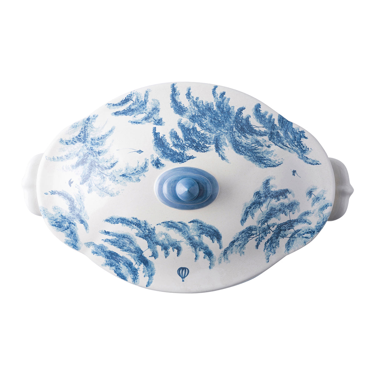 スウェーデン買付　王冠モチーフ　ブルー絵付け　貫入陶器　ソープディッシュ Country Estate Tureen with Lid - Delft Blue – Juliska