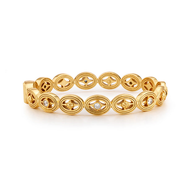 Monique Hinged Bangle Clear Cubic Zirconia