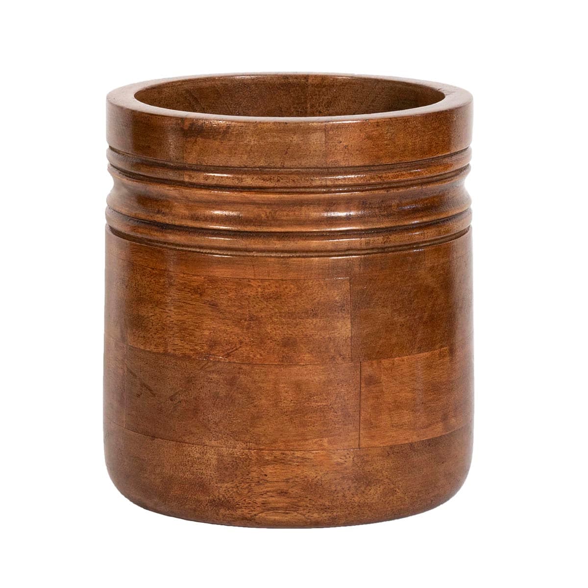 An elevated version of a kitchen essential, designed to bring natural beauty and textural warmth to your countertop. Made of hand-turned mango wood in a sculptural design, this utensil crock is a soulful neutral that keeps things tidy in modern to traditional spaces alike. Couple it with our paper towel holder for a cohesive set.