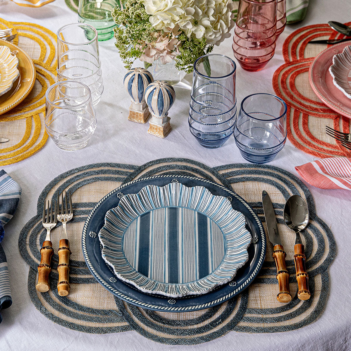 Cabana Stripe Melamine Dessert/Salad Plate Set/4 - Ocean – Juliska