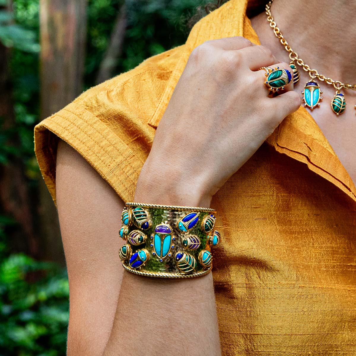 Scarab Family Reunion Cuff Multi, lifestyle setting