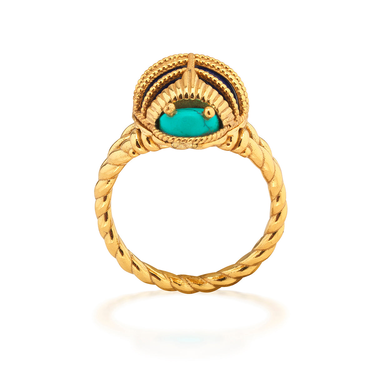 Scarab Petite Ring Turquoise Lapis, detail view