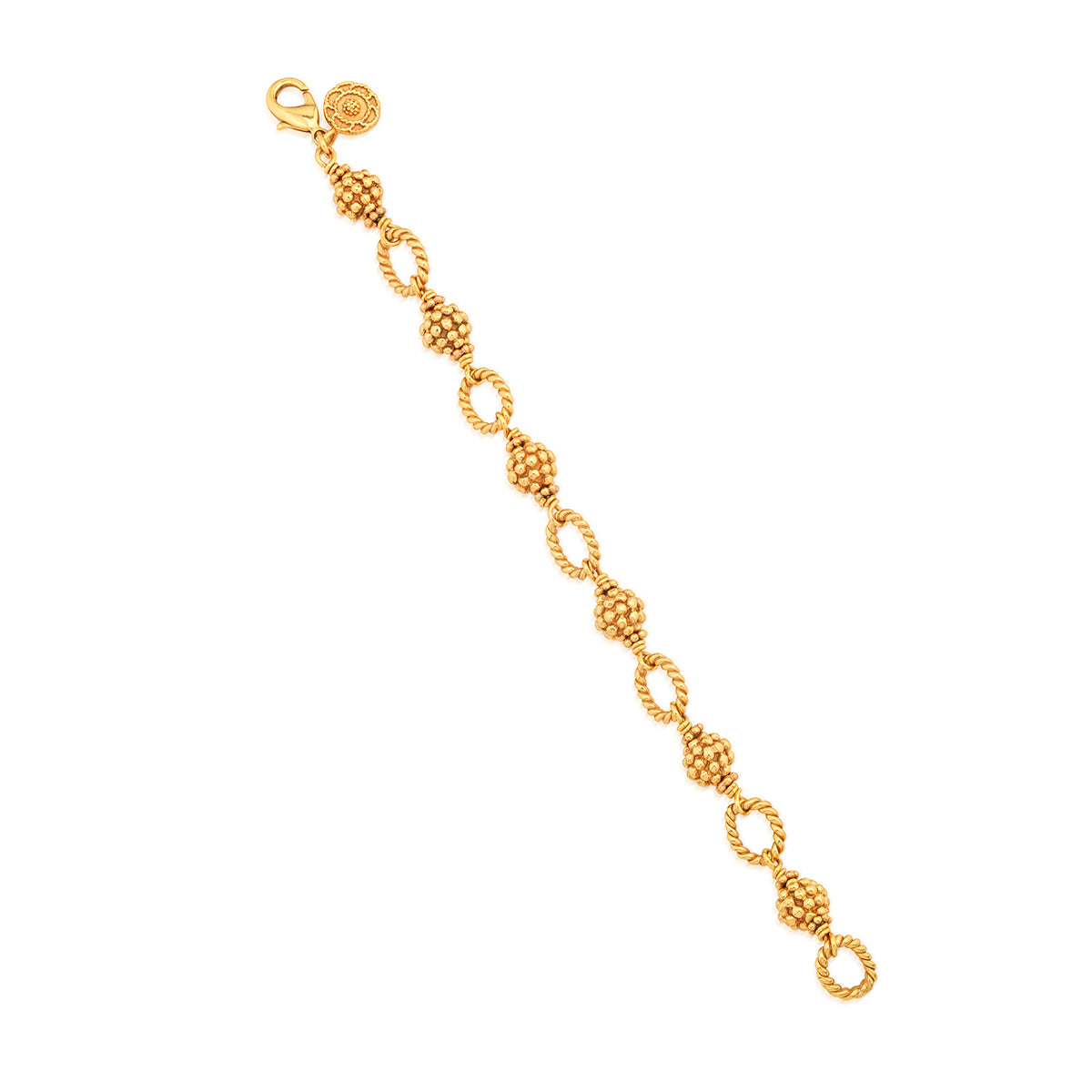 Berry Bead Bracelet 7in 2in Gold, detail view