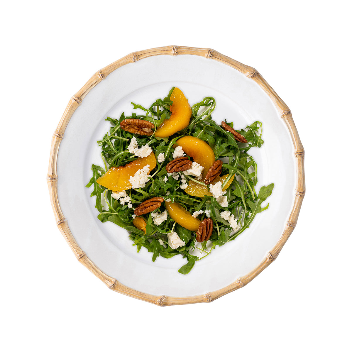 Bamboo Dessert/Salad Plate - Natural in natural, styled table setting view