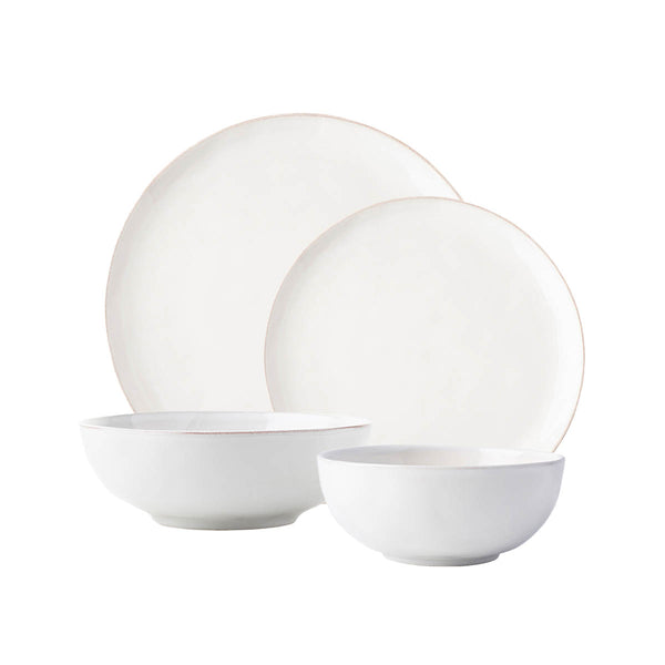 paster studio ビーニー ホワイト Puro Coupe 4pc Place Setting - Whitewash – Juliska