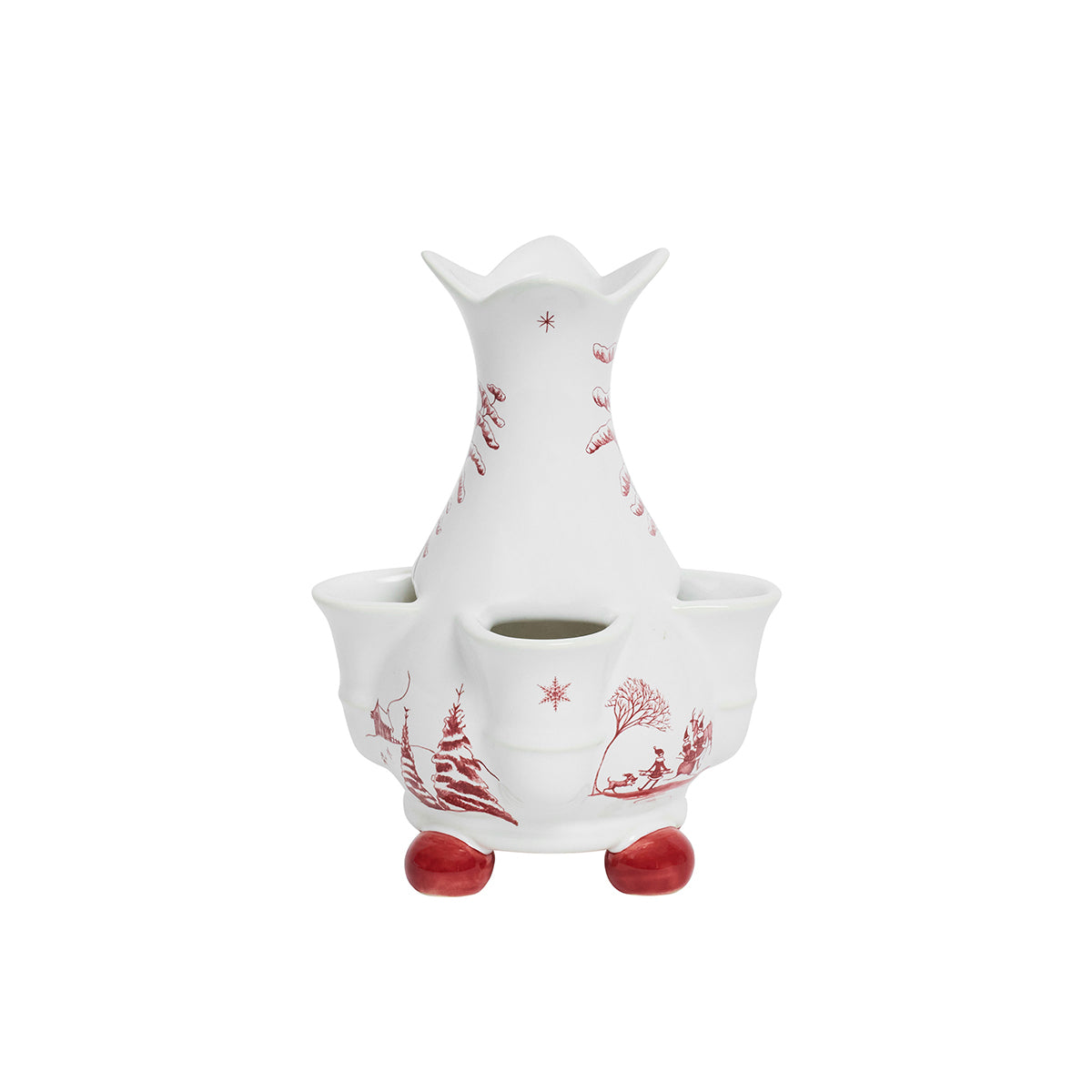 Country Estate Winter Frolic 6" Tulipiere Vase - Ruby - lifestyle setting