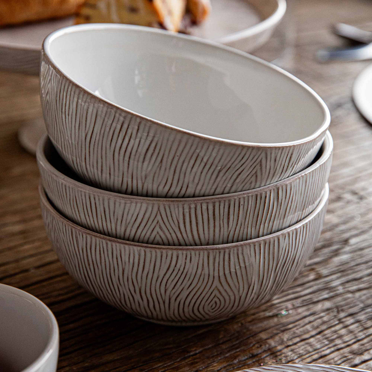Blenheim Oak Cereal/Ice Cream Bowl - Whitewash | Juliska