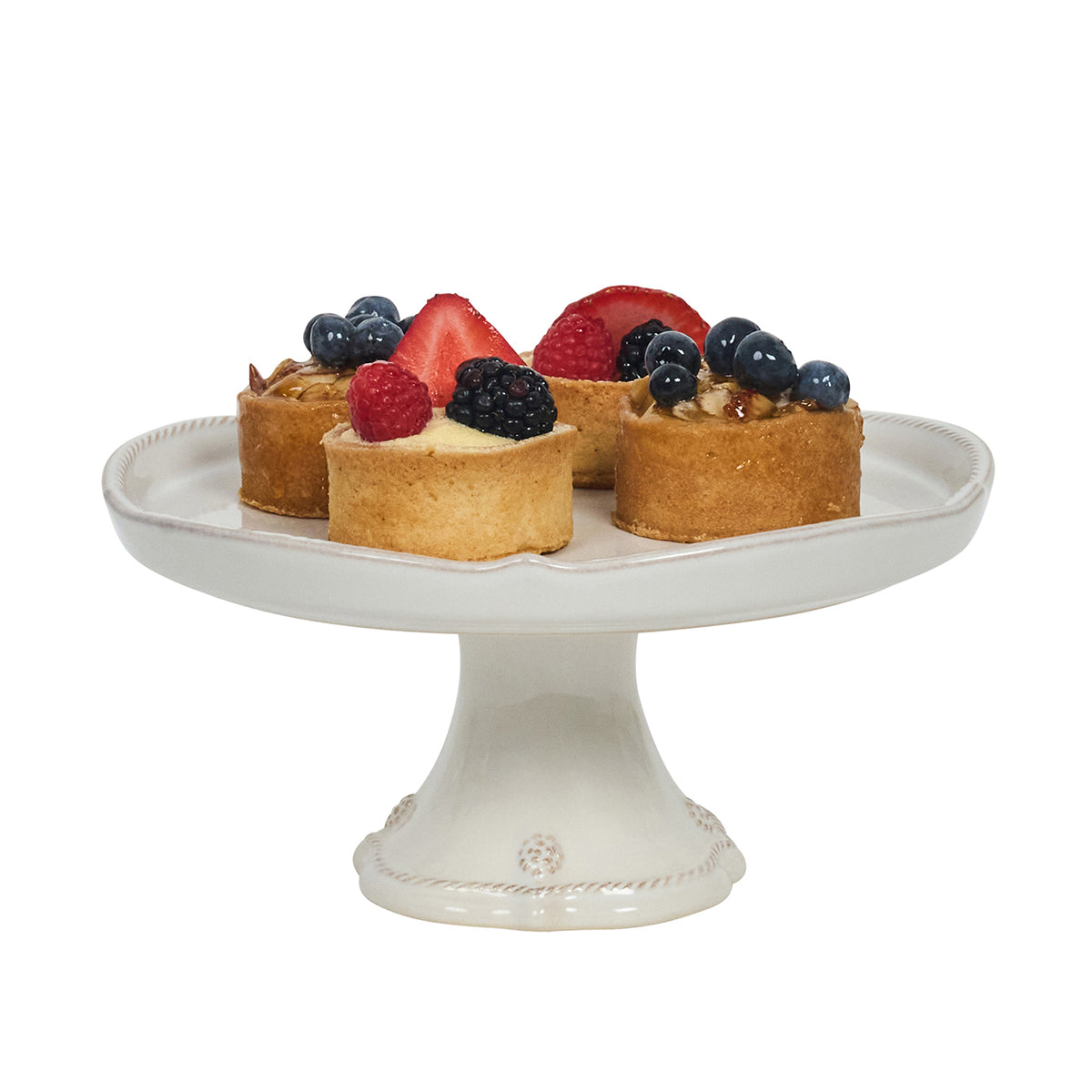 Berry & Thread Petite Cake Stand - Whitewash, styled table setting view