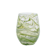 Like swirling water and the decorative pages of Florentine leather-bound books, this marbled wine glass adds an eclectic splash to your everyday table with its captivating motif in soft sea glass hues of white, blue, and green for a joyful pop of color. These chic vessels add a super stylish layer to cocktail hour and place settings - the abstract pattern mixes beautifully with everything.