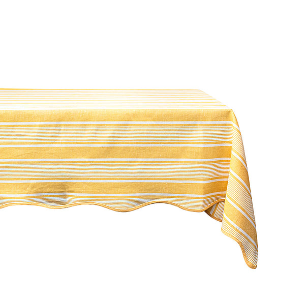 Cabana Stripe 60 in x 120 in Tablecloth - Sunshine