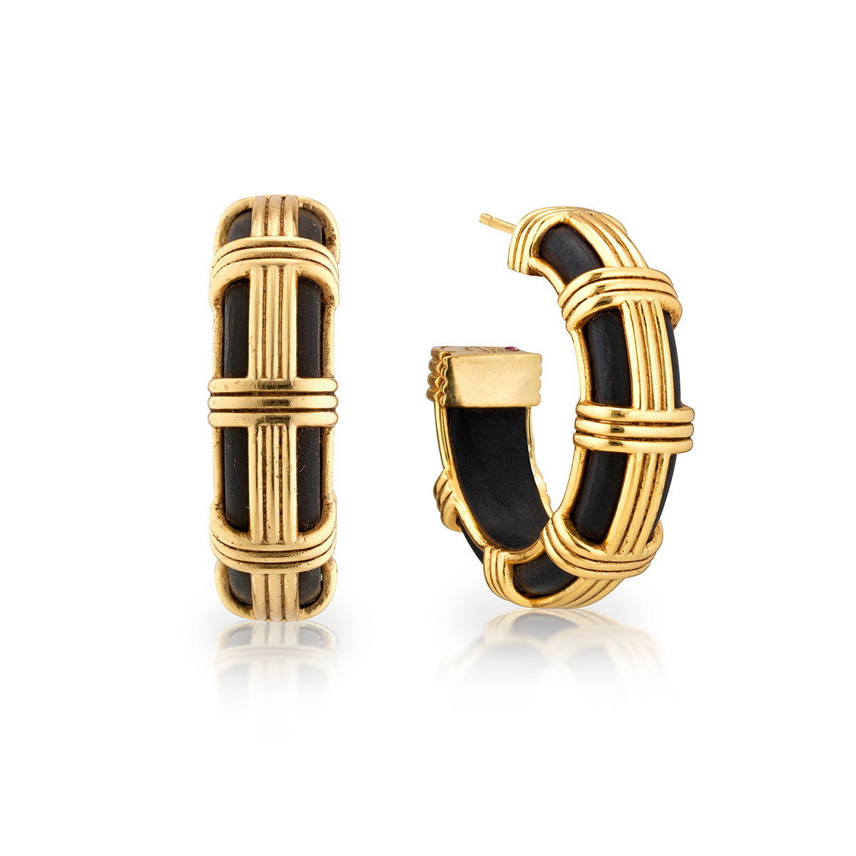 Gaia Cage Hoop Earrings Ebony