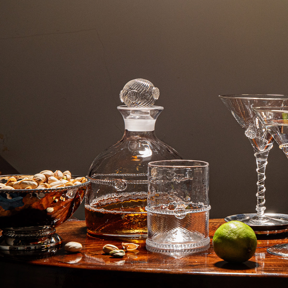 Graham Whiskey Decanter - styled table setting view