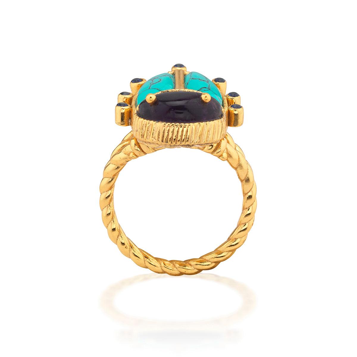 Scarab Grande Ring Amethyst Turquoise, detail view
