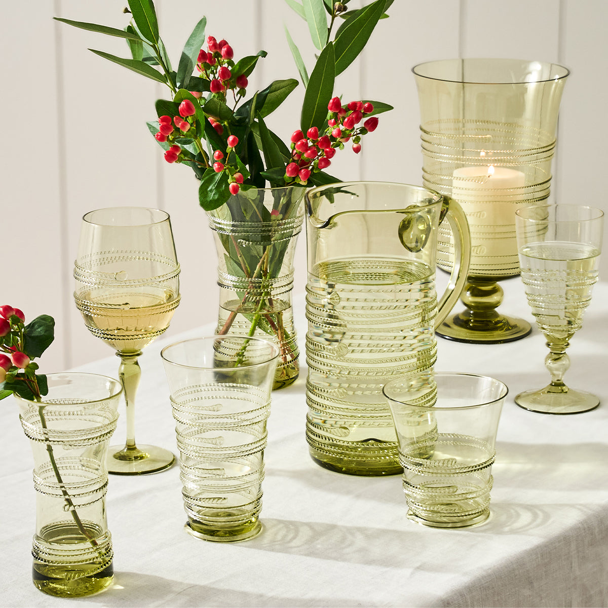 Ella Large Tumbler - Green - lifestyle setting