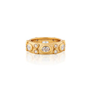 Maharani Hammered Ring - Clear Cubic Zirconia
