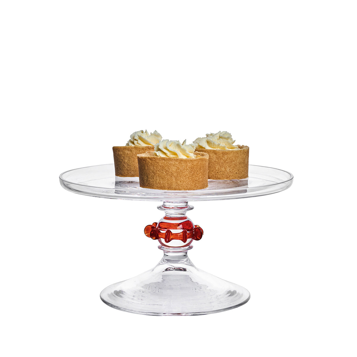 Nell Ruffle Petite Cake Dome & Stand Set - Ruby - detail view