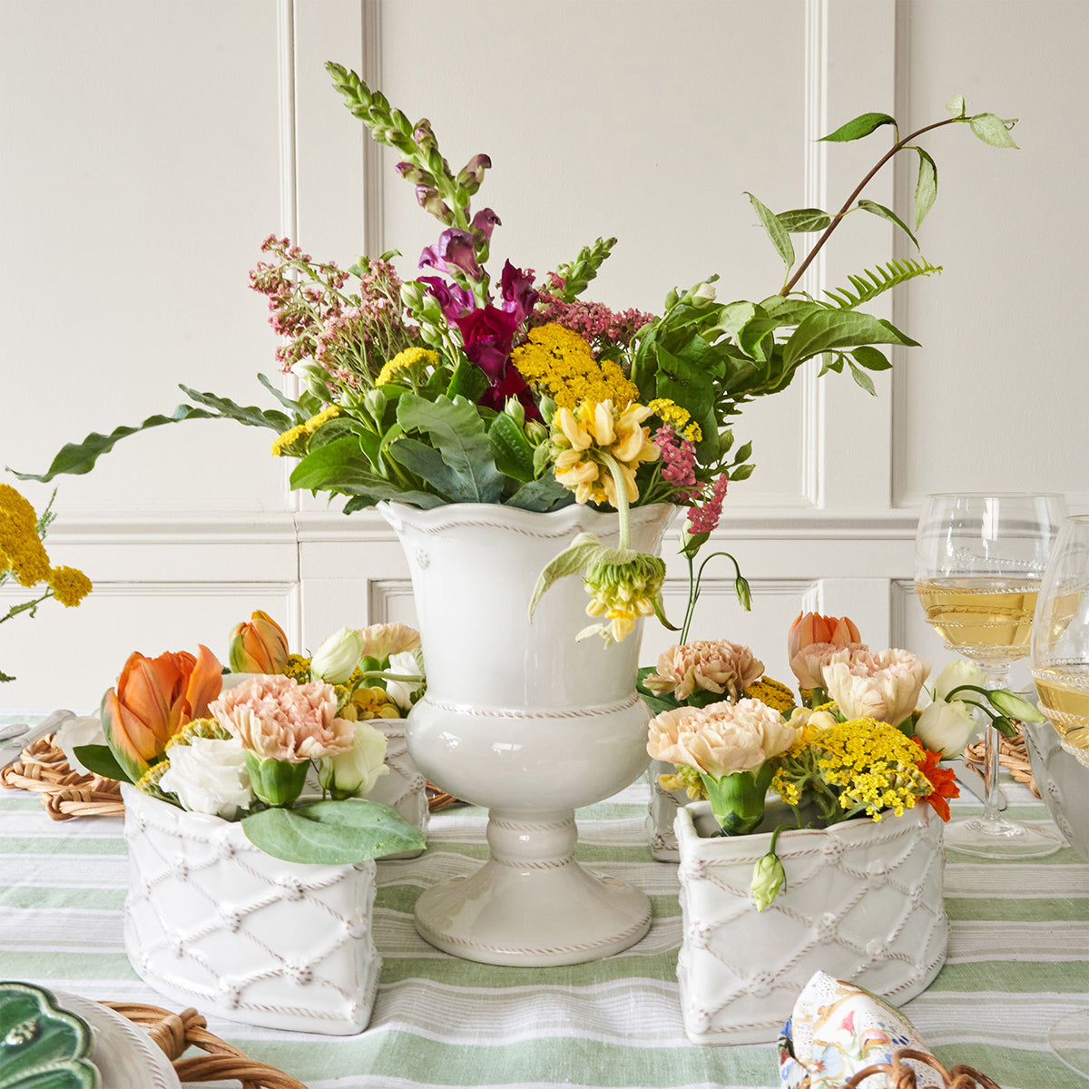 Berry & Thread Petite Parterre Garden 8 in Vase - Whitewash – Shop