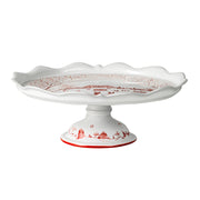 It’s party time at the Estate and a festive scene of music and merrymaking dances upon the snowy white backdrop of this jolly cake stand. A ruffled rim keeps goodies in place - from Christmas morning muffins to your best showstopping cakes. 