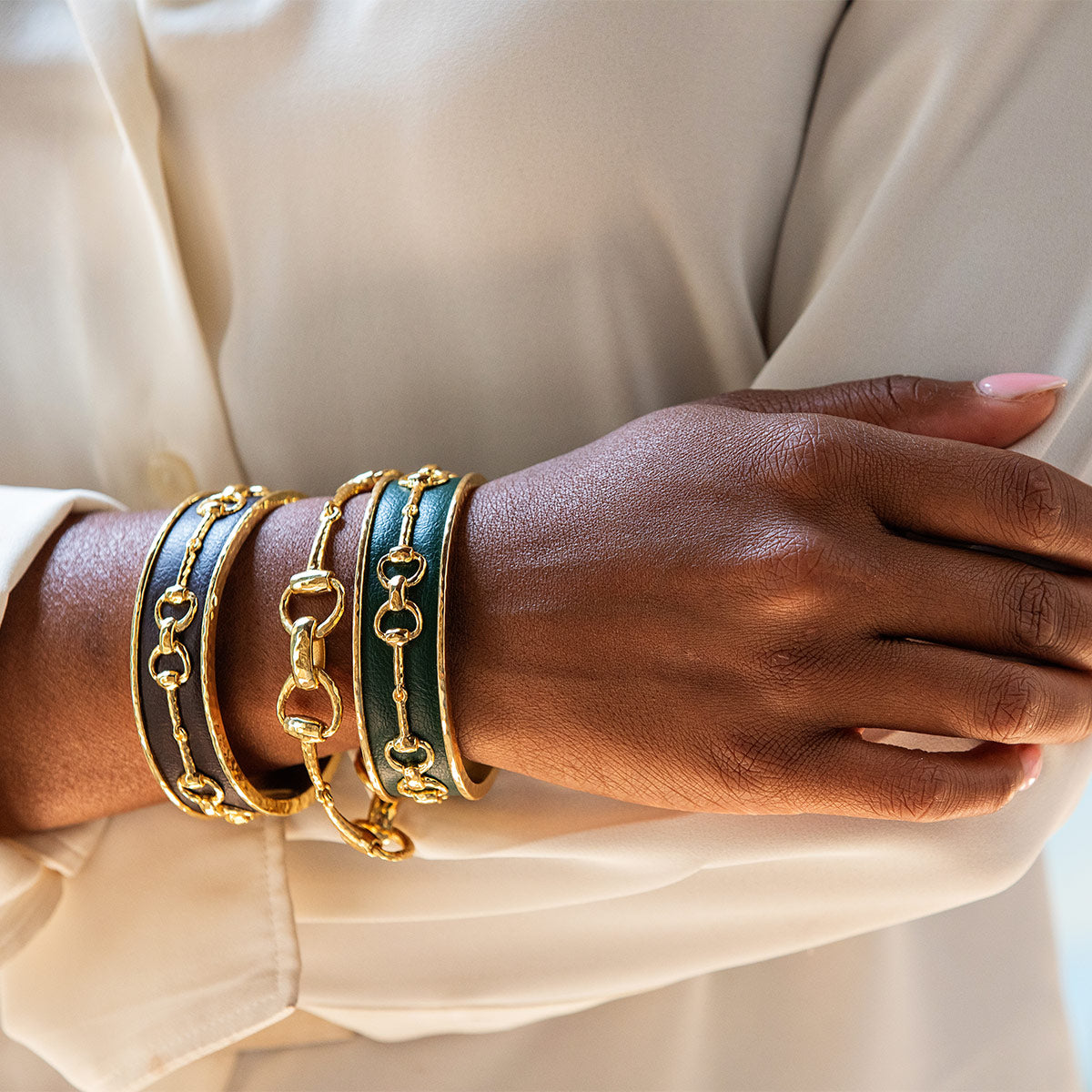 Equestrian Snaffle Bit Cuff - Vegan Espresso Leather – Shop Juliska