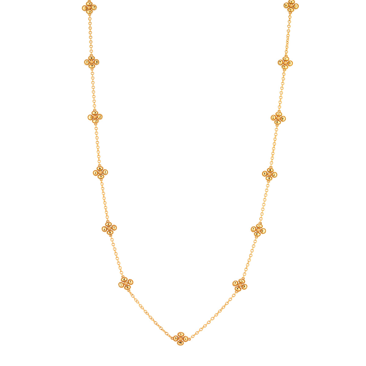 Berry Clover Double Sided Necklace, 34" - Gold