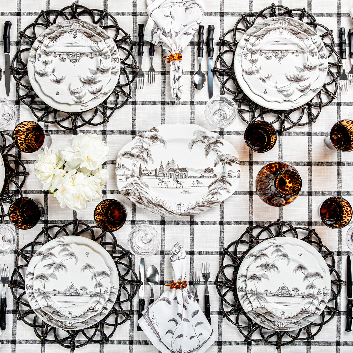 Country Estate 4pc Place Setting - Flint Grey - styled table setting view