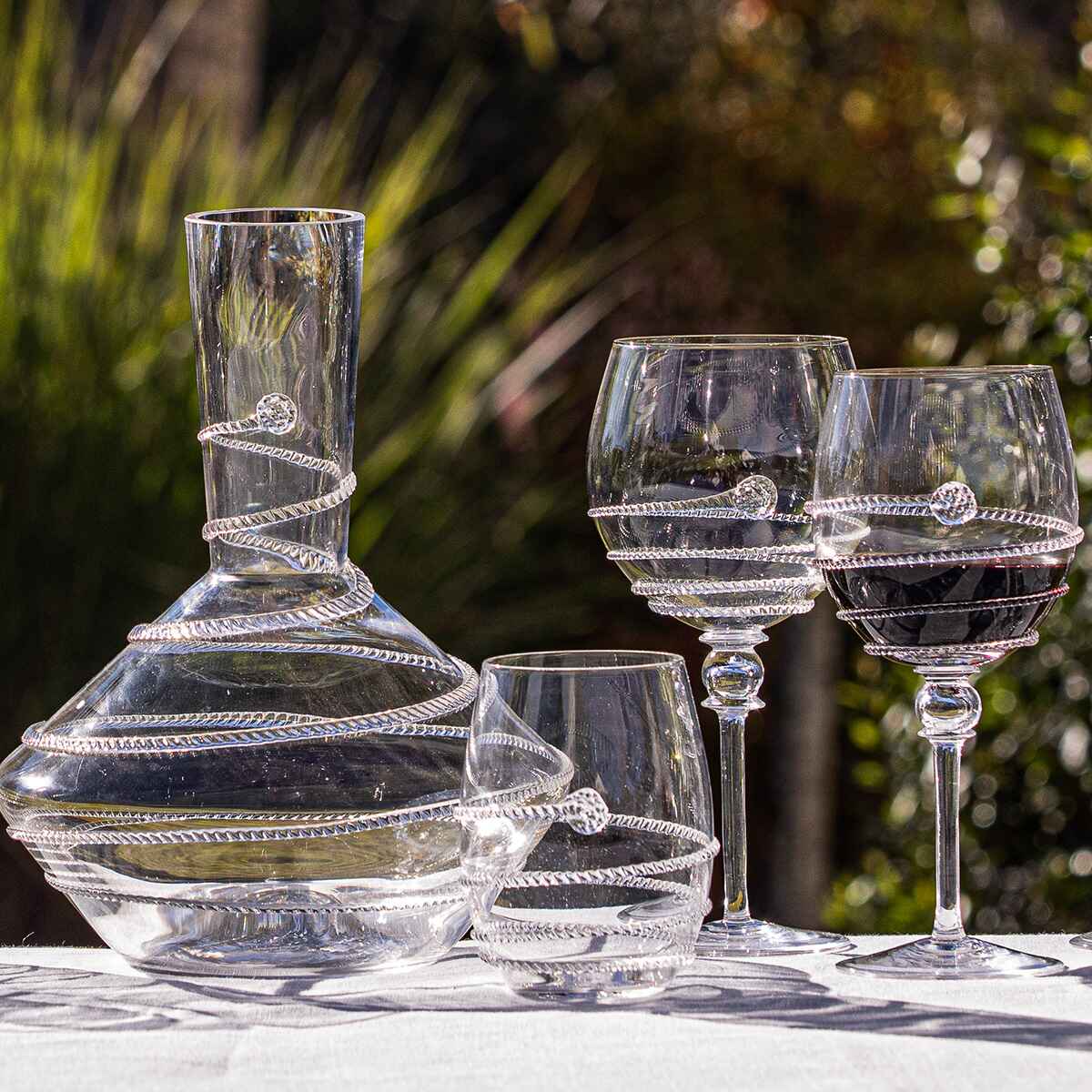 Four Amalia Glasses Displayed on Table 
