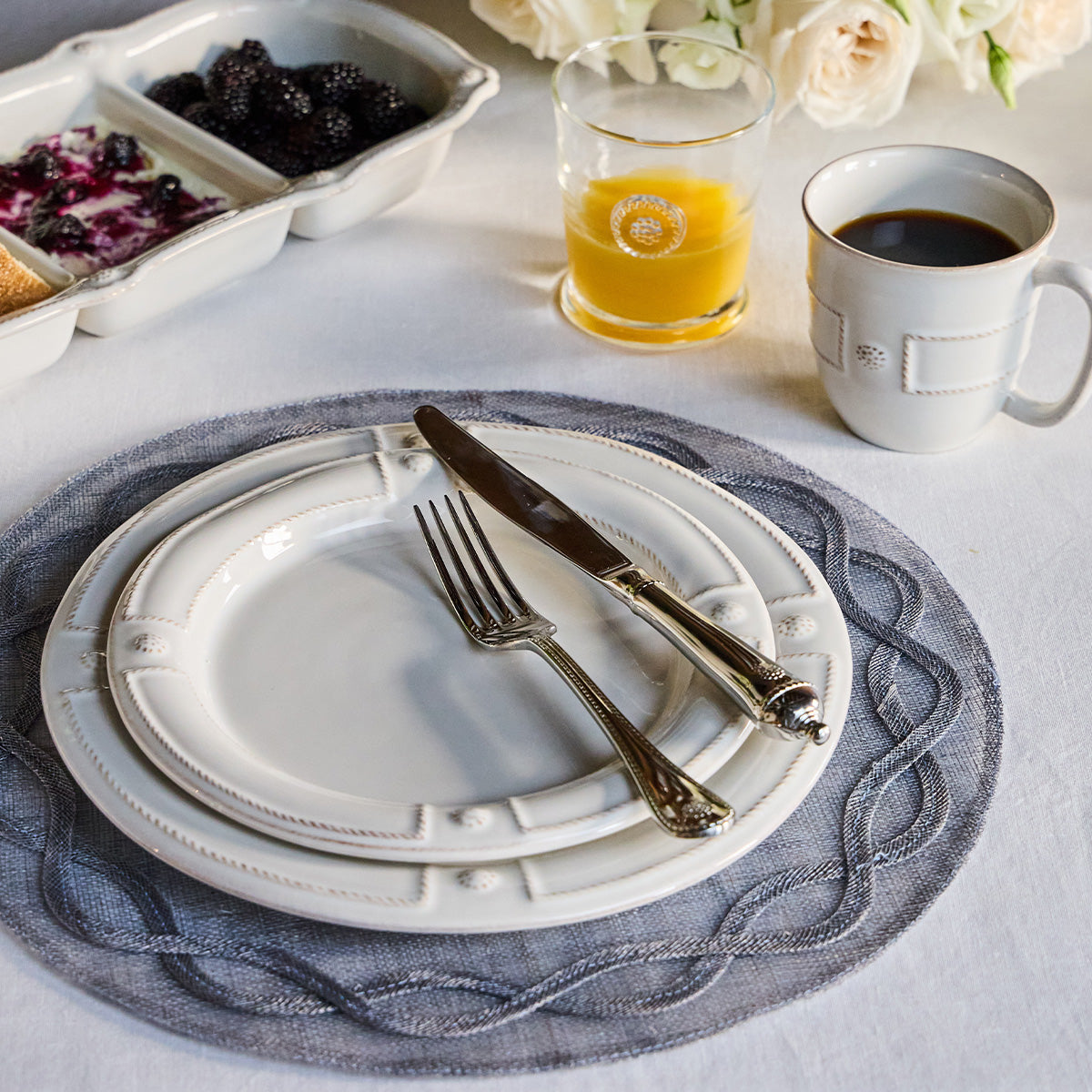 Berry & Thread place setting by Juliska, alternate angle