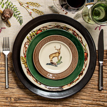 Forest Walk plates on a forest walk table runner