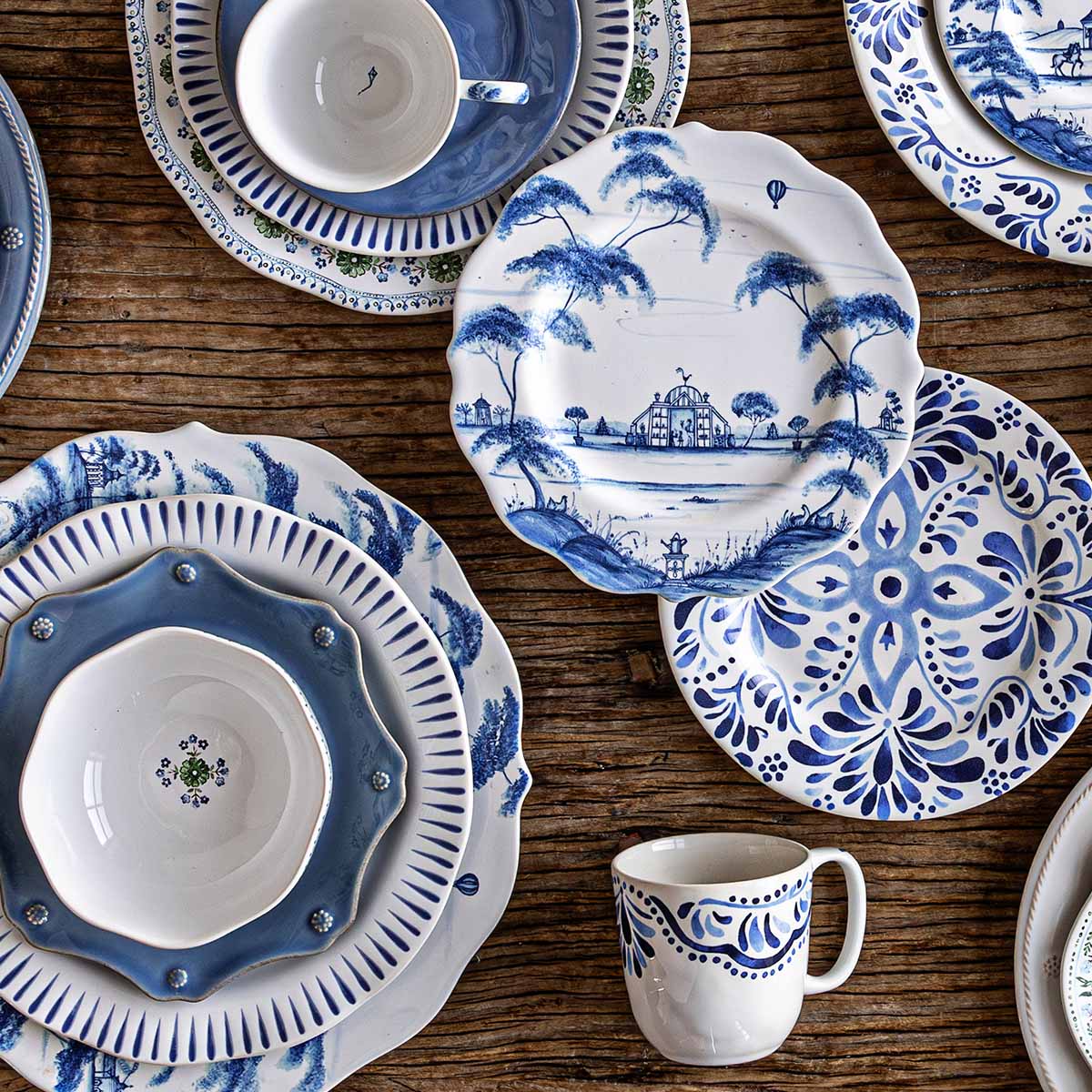 Berry & Thread Scallop Salad Plate - Chambray from Juliska. – Shop