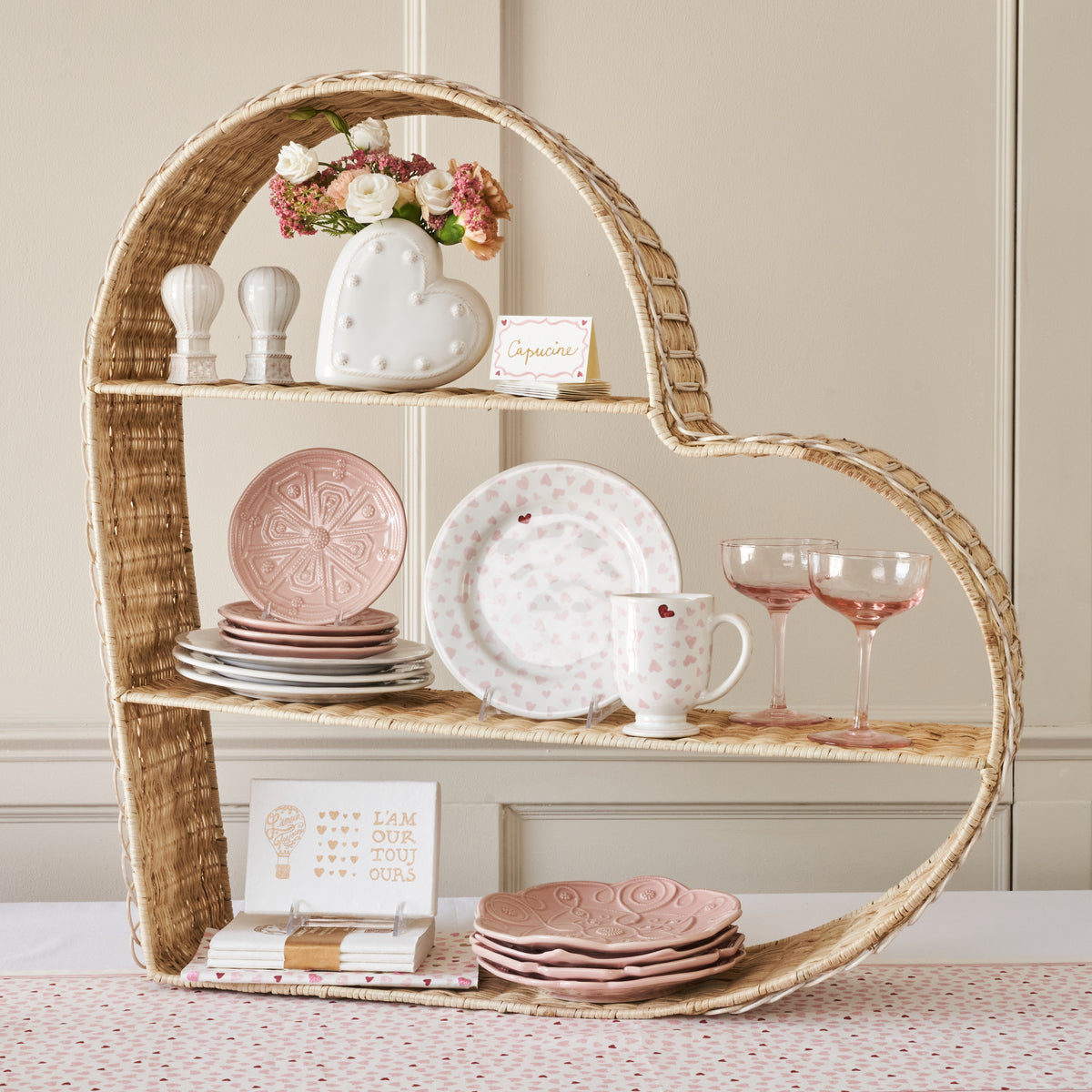 Provence Rattan Heart Shelving Unit - Whitewash – Juliska