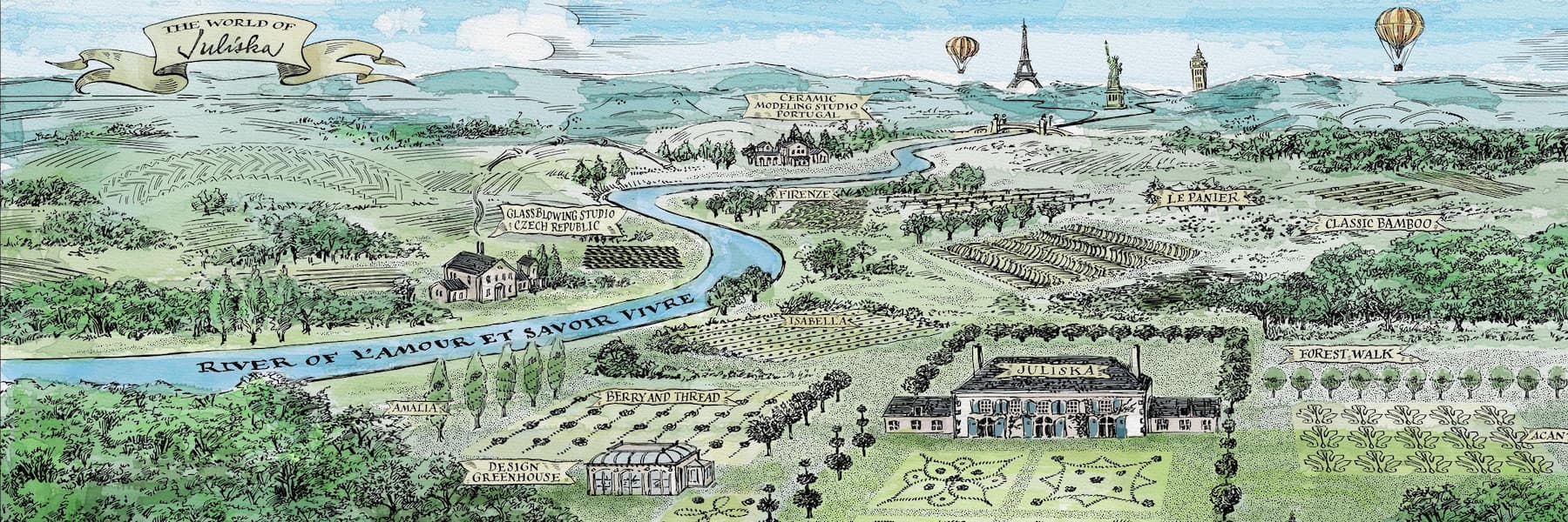 The World of Juliska map in color.