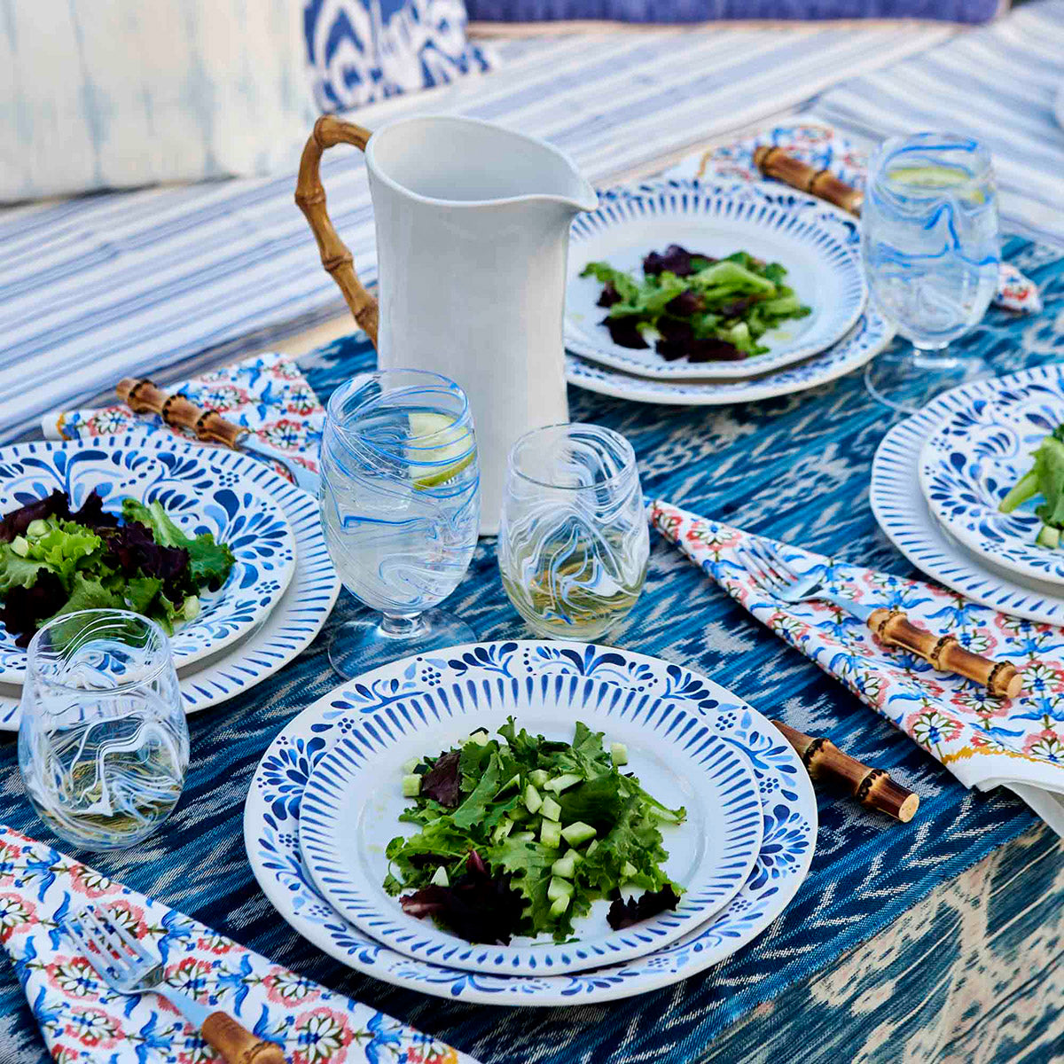 田子美紀　Rain Plate（white×blue） Iberian Dinner Plate - Indigo – Juliska