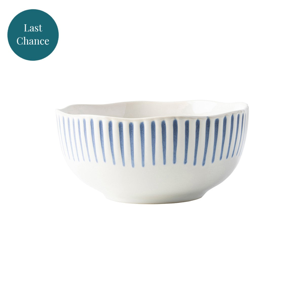 Equally stunning and simplistic, radiant stripes in breezy shades of blue adorn this dinnerware collection. This cereal/ice cream bowl is a go-to size and perfect for any soup, salad or dessert you can imagine.