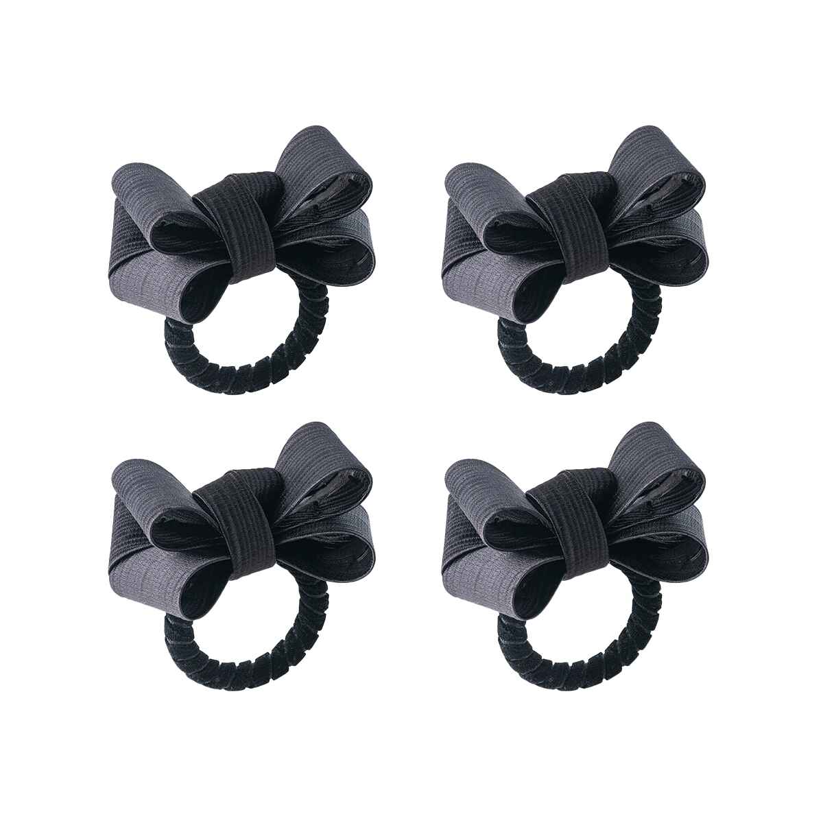 Our new black tuxedo-inspired napkin ring is designed to make a debonair statement in your decor. Handsewn with rings wrapped in black velvet ribbon, these handsome bows can dress up any table for a look that is tailored and irresistibly elegant.