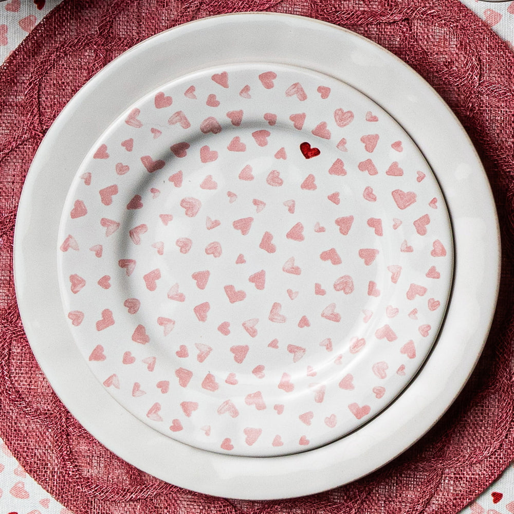 Love You More! dinner plate stacked on a puro whitewash dinner plate