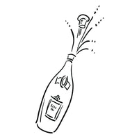 Illustration of champagne bottle popping