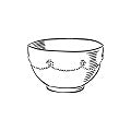 Black and white illustration of a Berry & Thread cereal bowl