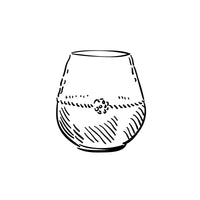 Stemless wine glass illustration