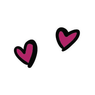 Two fuchsia hearts.