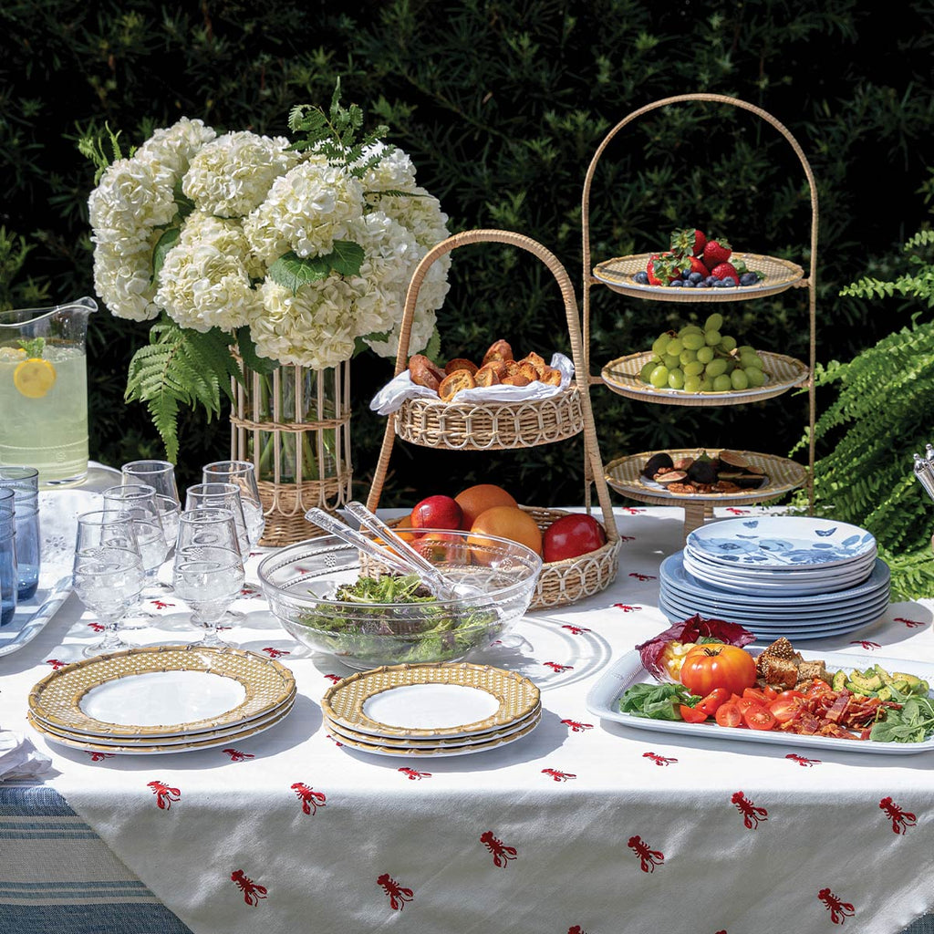 Backyard parties and barefoot occasions pair perfectly with melamine and acrylic.