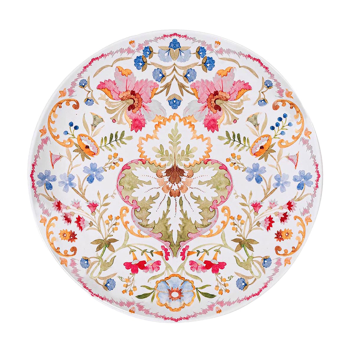 A fantasy garden of imagined blossoms in an enchanting array of vibrant hues to mix and match with other collections for effortless outdoor entertaining.