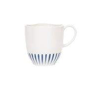 The fresh whitewash glaze and Delft blue stripes of this versatile mug exude potter's wheel charm you'll reach for time and time again, from morning coffee to tea and a good book.