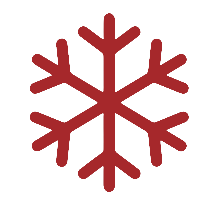 Red snowflake on a white background
