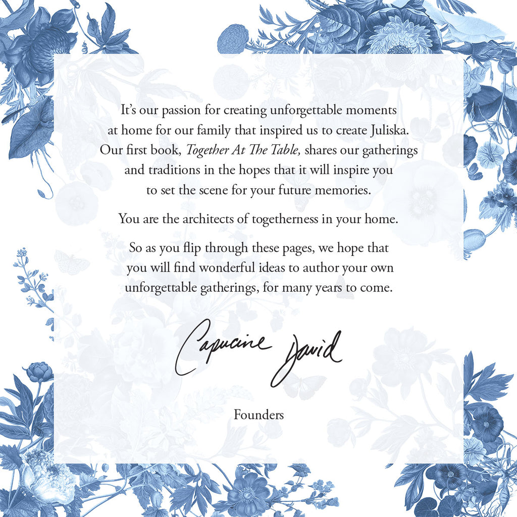 Introduction letter to the Spring 2023 Juliska Collection.
