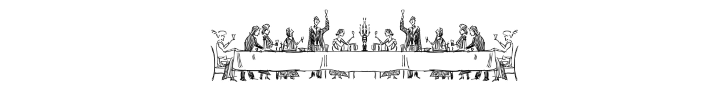 Illustration of a group of people sitting around a table