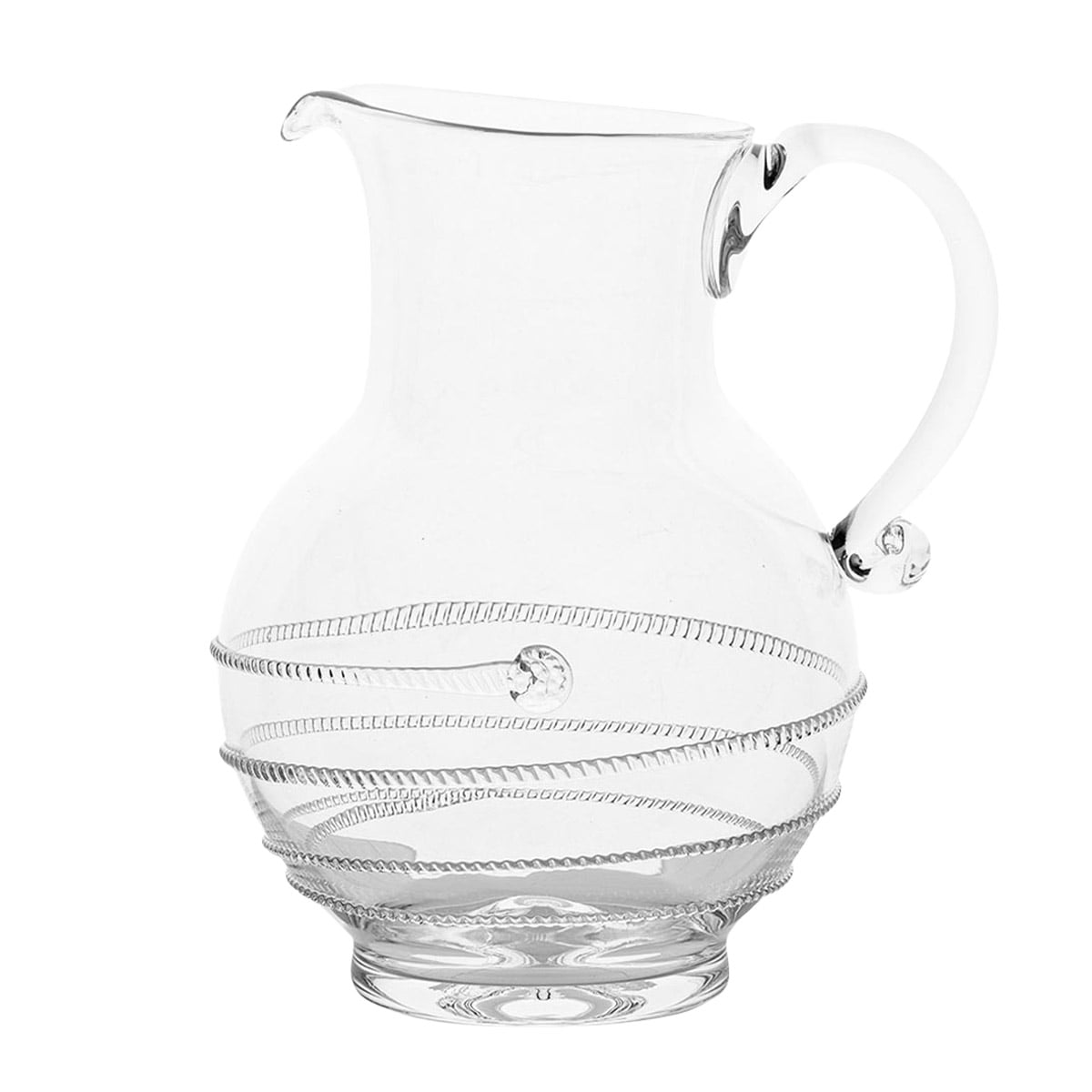 Festooned with the uplifting swirl of our iconic glass thread and single berry, this pitcher elevates any gathering, from garden party cocktails to chilled iced tea on sultry summer afternoons. Made of expertly mouth-blown glass with intricate details that only a master glass artist can produce, this exquisite vessel makes a fabulous gift they are sure to use time and time again.